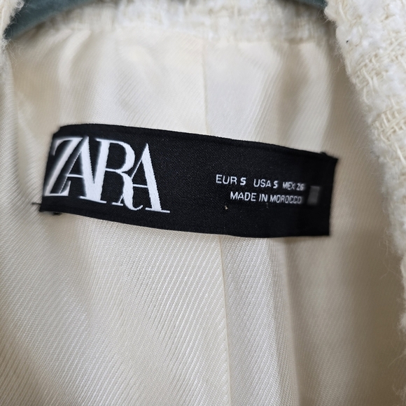 Zara cream tweed Double-Breasted Blazer - Picture 6 of 11